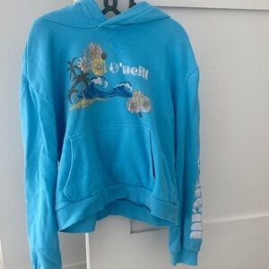 O'Neill Turquoise Hoodie with Floral Wave Design